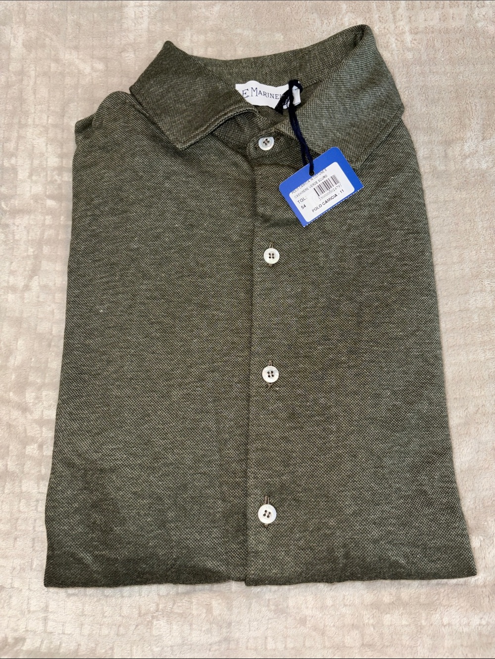Men's Olive Green Button-Up Shirt Long Sleeve